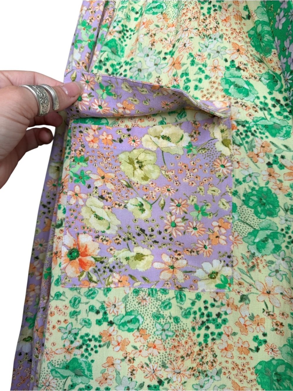 LOFT Green & Lavender Floral Button-Down Shirt - Picture 5 of 11